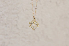 Gold Merkaba Necklace – 18" Gold Filled Chain