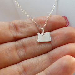 Oregon State Necklace – Sterling Silver OR Charm on 16" Chain