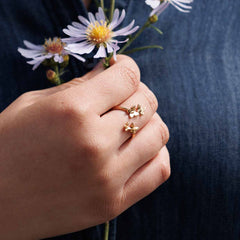 Bronze Adjustable Butterfly Cluster Ring