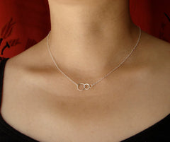Sterling Silver Three Circle Necklace – 18" Chain