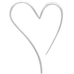 Sterling Silver Wire Heart Hoop Earrings – Handmade Gift for Her
