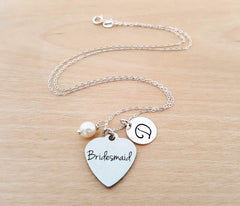 Bridesmaid Charm Necklace – Personalized Sterling Silver