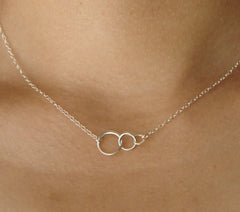 Sterling Silver Three Circle Necklace – 18" Chain