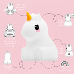 LumiPets® Junior Unicorn - Children's Nursery Touch Night Light