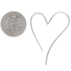Sterling Silver Wire Heart Hoop Earrings – Handmade Gift for Her