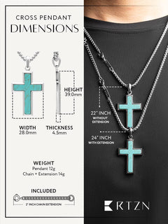 Turquoise Cross Pendant Necklace