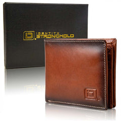 Mens RFID 10 Slot Bifold Wallet with ID Window