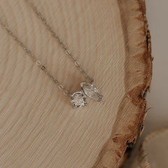 Sloane Two Stone Diamond Necklace