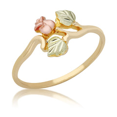 Black Hills Gold Rose & Leaves Ladies Ring | 10K Gold | Mt. Rushmore