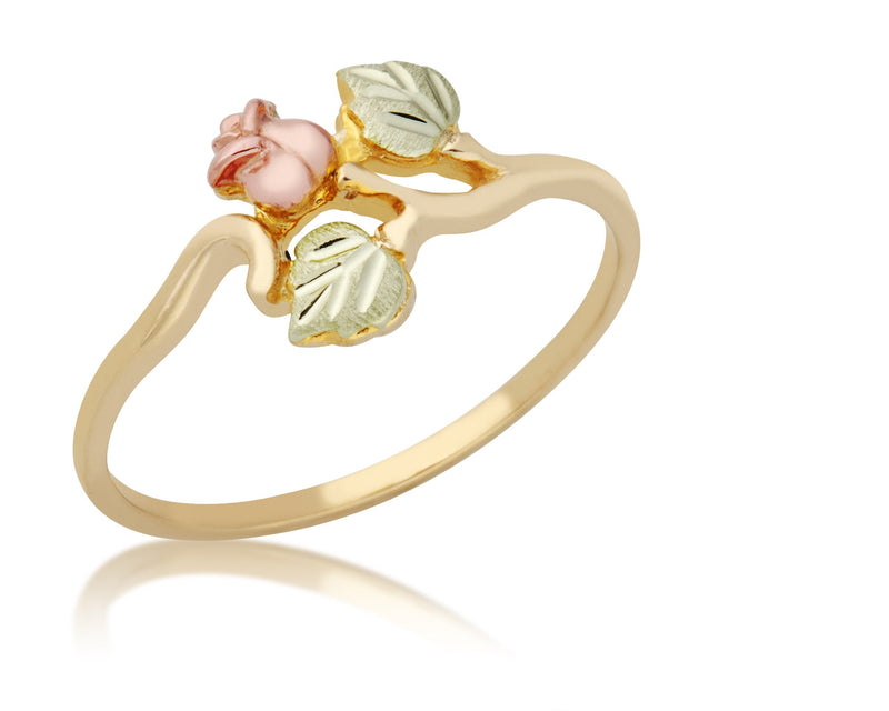 Black Hills Gold Rose & Leaves Ladies Ring | 10K Gold | Mt. Rushmore