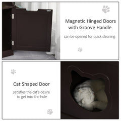 Cat Litter Box Nightstand End Table Enclosure