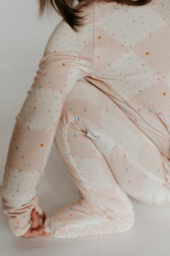 Peek-a-Boo Baby Sleeper Evergreen Checks