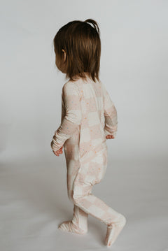 Peek-a-Boo Baby Sleeper Evergreen Checks