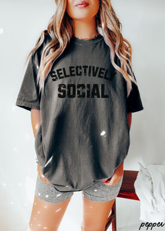 Selectively Social Tee *9 Colors (S-3X)