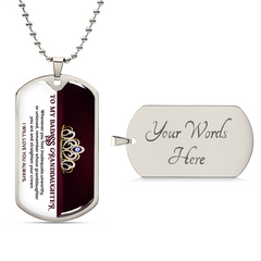 Luxury Military Necklace – Custom Engraved Dog Tag 18K Gold Finish (Granddaughter)