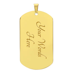 Luxury Military Necklace – Custom Engraved Dog Tag 18K Gold Finish (Granddaughter)