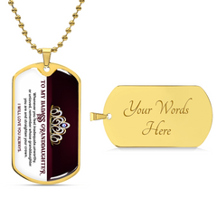 Luxury Military Necklace – Custom Engraved Dog Tag 18K Gold Finish (Granddaughter)
