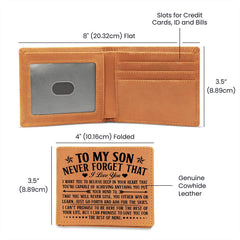 Personalized Graphic Leather Bifold Wallet – Custom Men's Genuine Cowhide Gift (Son)