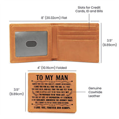 Personalized Graphic Leather Bifold Wallet – Custom Men's Genuine Cowhide Gift