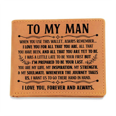 Personalized Graphic Leather Bifold Wallet – Custom Men's Genuine Cowhide Gift