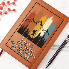 Graphic Vegan Leather Journal – Custom Lined Productivity Notebook