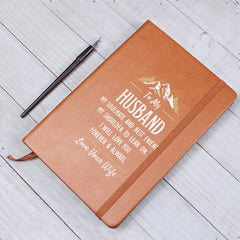 Graphic Vegan Leather Journal – Custom Lined Notebook 5.8x8.5