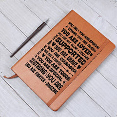 Graphic Vegan Leather Journal – Custom 5.8x8.5 Lined Notebook