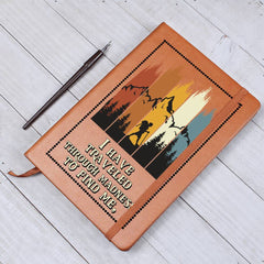 Graphic Vegan Leather Journal – Custom Lined Productivity Notebook