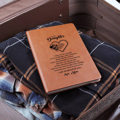 Graphic Leather Journal – Custom Vegan Leather Notebook Gift (Daughter)