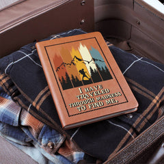 Graphic Vegan Leather Journal – Custom Lined Productivity Notebook