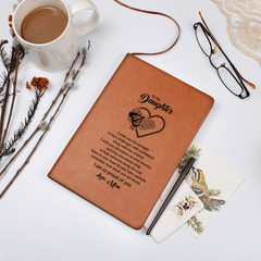 Graphic Leather Journal – Custom Vegan Leather Notebook Gift (Daughter)