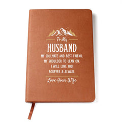 Graphic Vegan Leather Journal – Custom Lined Notebook 5.8x8.5