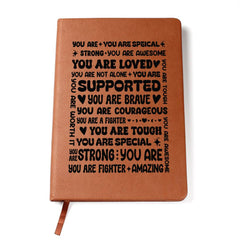 Graphic Vegan Leather Journal – Custom 5.8x8.5 Lined Notebook