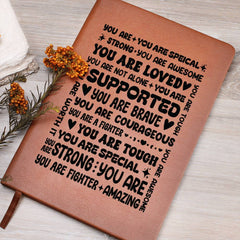 Graphic Vegan Leather Journal – Custom 5.8x8.5 Lined Notebook