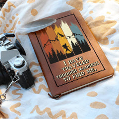 Graphic Vegan Leather Journal – Custom Lined Productivity Notebook