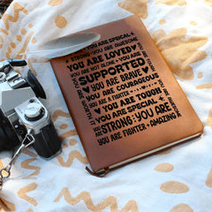 Graphic Vegan Leather Journal – Custom 5.8x8.5 Lined Notebook