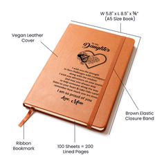 Graphic Leather Journal – Custom Vegan Leather Notebook Gift (Daughter)