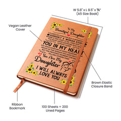 Personalized Graphic Vegan Leather Journal – Custom Gift for Goals & Gratitude (Daughter)