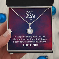 Eternal Hope Necklace – Cushion Cut CZ Pendant 14k White Gold Gift