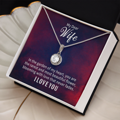 Eternal Hope Necklace – Cushion Cut CZ Pendant 14k White Gold Gift