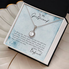 Eternal Hope Necklace – Cushion Cut CZ Pendant 14k White Gold Gift