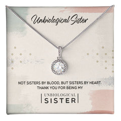 Unbiological Sister Necklace – Eternal Hope CZ Crystal Gift for Best Friend