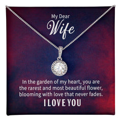 Eternal Hope Necklace – Cushion Cut CZ Pendant 14k White Gold Gift
