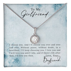 Eternal Hope Necklace – Cushion Cut CZ Pendant 14k White Gold Gift