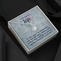 Eternal Hope Necklace – Cushion Cut CZ Pendant 14k White Gold Finish (Wife)