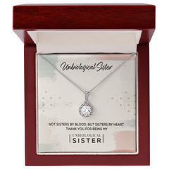 Unbiological Sister Necklace – Eternal Hope CZ Crystal Gift for Best Friend