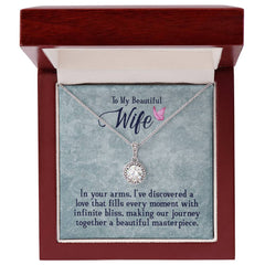 Eternal Hope Necklace – Cushion Cut CZ Pendant 14k White Gold Finish (Wife)
