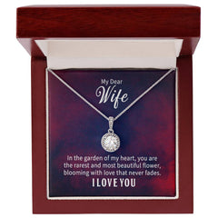 Eternal Hope Necklace – Cushion Cut CZ Pendant 14k White Gold Gift