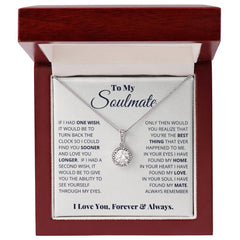 Eternal Hope Necklace – Cushion Cut CZ Pendant 14k White Gold Finish Gift (Soulmate)