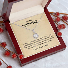 Eternal Hope Necklace – Cushion Cut CZ Pendant 14k White Gold Gift